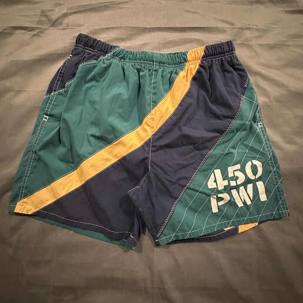 Vintage 90s Pussers West Indies 450 P.W.I. Swim Trunks Mens M Colorblock Striped